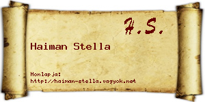 Haiman Stella névjegykártya